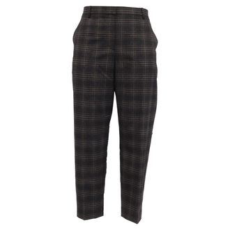 Theory Plaid Trousers in Grey Wool