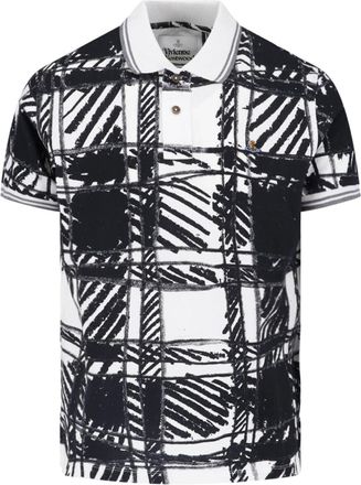 Vivienne Westwood Abstract Checkered Polo with Classic Collar