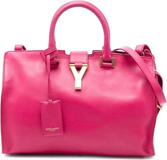 Saint Laurent Pre-owned Tote Bags, female, Pink, Size: ONE SIZE Pre-owned Leather Top Handle Bag