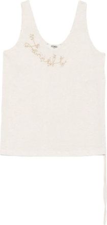 Fendi Beige Zijde & Nylon Top - Dames - Tops zonder mouwen - Beige - M - Nylon - Tops