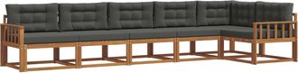vidaXL Conjunto De Sof&aacute;s De Exterior 6 Uds. Natural Y Antracita Vidaxl
