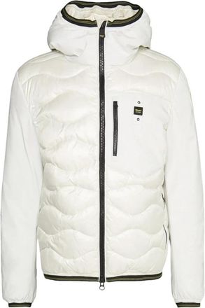 Blauer Heren Synthetische Puffer Jas - Heren - Gewatteerde jassen - Wit - M - Polyester - Jassen