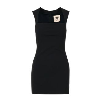 Aniye By Korte Jurk met Vierkante Hals - Dames - Korte kleedjes - Zwart - L - Kleedjes