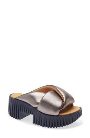4CCCCees Plia Anda Platform Sandal in Gun Metal at Nordstrom, Size 6.5Us