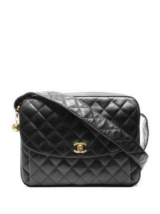 Chanel 1991-1994 CC Mark quilted cross body bag - Zwart