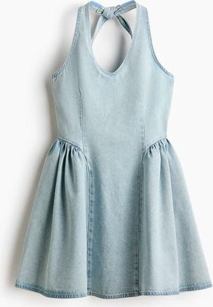 H&M Flared-skirt Denim Dress in Light Denim Blue at Nordstrom, Size X-Small