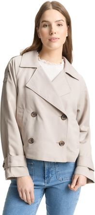 Tom Tailor Denim Cabanjacke TOM TAILOR DENIM, Damen, Gr. XXL, cloud grau, Web, Obermaterial: 100% Polyester. Futter: 100% Polyester, unifarben, regular fit normal, Man