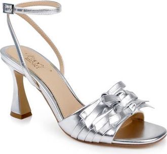 Badgley Mischka Flory Ankle Strap Sandal in Silver Metallic at Nordstrom, Size 9.5