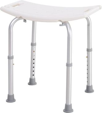 HOMCOM Shower Stool White | TJ Hughes