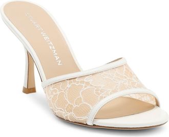 Stuart Weitzman Bare It All Slide Sandal in Blanco White at Nordstrom, Size 10.5