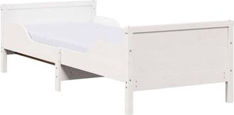 vidaXL Bed Frame with Mattress White 80 x 200 cm Solid Pine Wood vidaXL