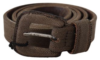 Costume National Mens Brown Leather Logo Buckle Waist Belt - Size 100 cm