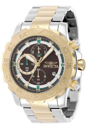 Invicta Pro Diver 50250 Herenhorloge - Quartz Uurwerk - Roestvrij Staal met Bruine Wijzerplaat - 54 mm
