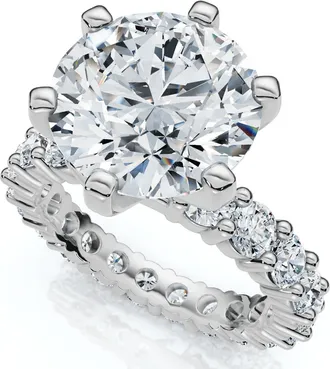 Pompeii3 Certified 5 1/2Ct Diamond Eternity Engagement Ring 14k White Gold Lab Grown