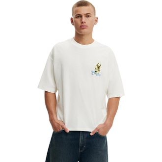 Cotton On Mens Cropped Fit Music T-Shirt in Vintage White Britney at Nordstrom, Size X-Large