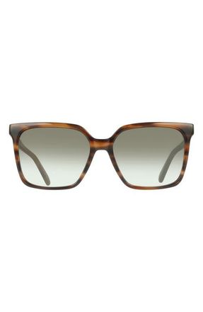 Ferragamo 57mm Rectangle Sunglasses in Striped Brown at Nordstrom