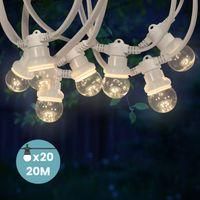 OEM Guirnalda De Luces Exteriores De 20 M Con 20 Bombillas E27 Regulables, Ip65, Blanco C&aacute;lido 2700k - Ulisem