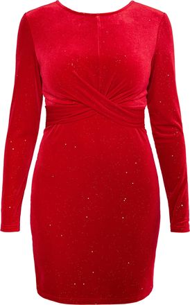 Faina Glinsterende fluwelen jurk Dames rood