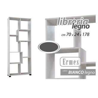 Trade Shop Trade Shop - Mobile Moderno Libreria Scaffale 8 Scomparti In Legno Bianca 70x24x178cm 715648