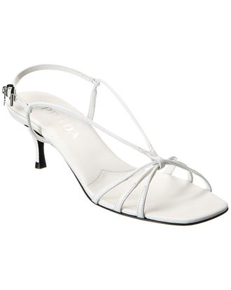 Prada Logo Leather Sandal
