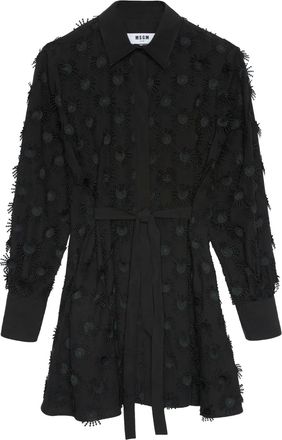 Msgm Chemisier con nodo - Nero