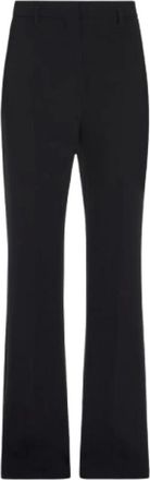 Max Mara Wide Trousers, female, Black, Size: M Flared Black Trousers with 70s Style