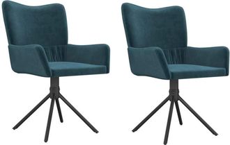 vidaXL Sillas de comedor giratorias 2 uds terciopelo azul vidaXL