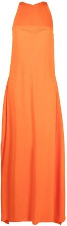 Lanvin Maxi-jurk met ruches - Dames - Maxi kleedjes - Oranje - XS - Kleedjes