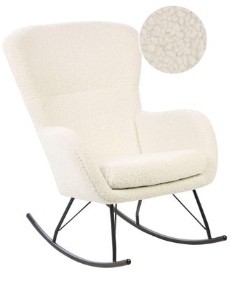 Beliani Mecedora boucl&eacute; beige claro