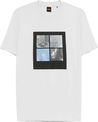 BOSS T-shirt met grafische print - Grijs