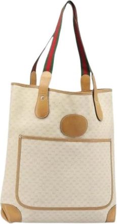 Gucci Pre-owned Vintage Tote Bag - Dames - Vintage Shopper - Beige - ONE Size - Leer - Vintage