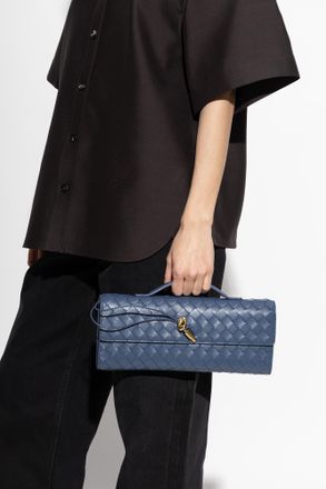Bottega Veneta Clutch Bag Andiamo, Womens, Navy Blue