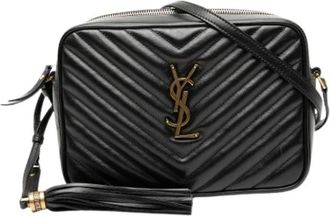 Saint Laurent Pre-owned Cross Body Bags, female, Black, Size: ONE SIZE Pre-owned Leather Crossbody Bag