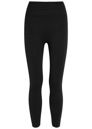 Spanx Ribbed Sculpting Knit Cropped Leggings - Black - XL (UK16 / XL)