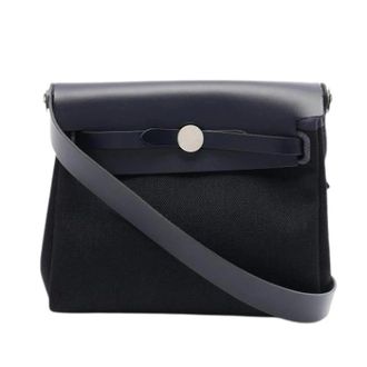 Herm&egrave;s Pre-owned Canvas Shoulder Bag - Dames - Pre-owned - Zwart - Maat: ONE Size