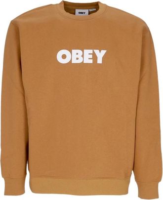 Obey Premium Fleece Crewneck Sweatshirt Bruine Suiker - Heren - Sweatshirts - Bruin - XL - Katoen - Hoodies & sweatvesten