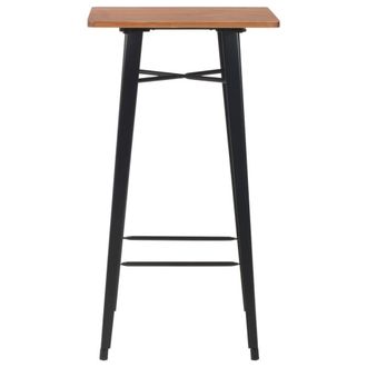 Berkfield Home Bar Table Black 60x60x108 cm Solid Pine Wood Steel | Size: 60 x 60 x 108 cm