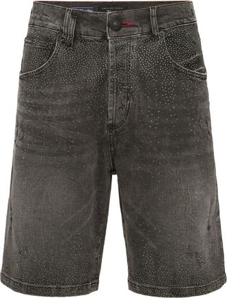Philipp Plein Heren, Korte broeken, Grijs, Maat: W32 Denim
