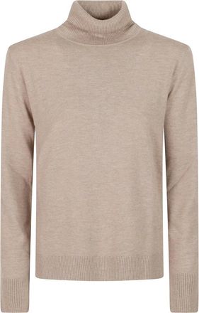 Max Mara Coltrui met elleboogstukken - Dames - Truien - Beige - Maat: S Wol