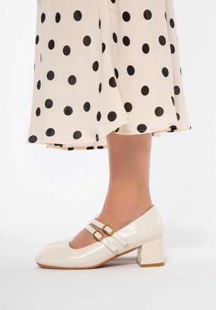 Wittchen Mary Jane pumps voor dames met verstelbare bandjes, cr&egrave;me