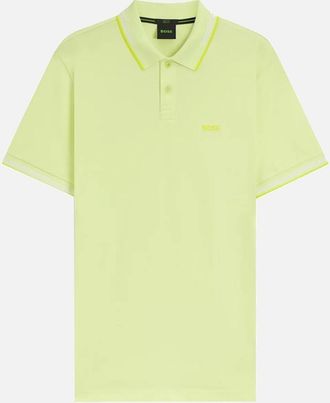 HUGO BOSS Mens BOSS Slim Fit Paul Polo Shirt Light Pastel Green - Yellow - Size: 36