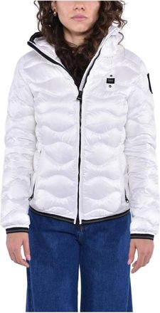 Blauer Gewatteerde waterafstotende pufferjas - Dames - Winterjassen - Wit - L - Nylon - Jassen