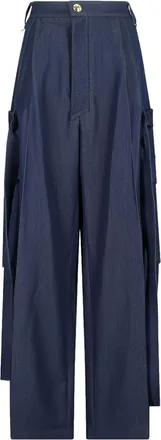 Darkpark Navy Blue Ruth High-Waisted Cargo Pants