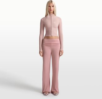 Nike Womens SKIMS Stretch Knit Wide-Leg Pants in Pink | PTLEG10176W-HIM