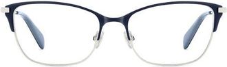 Kate Spade New York lidia 54mm rectangular reading glasses in Blue at Nordstrom