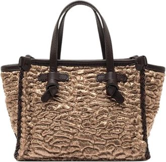 Gianni Chiarini Miss Marcella Faux Fur Astrakan Tote Bag - Dames - Tassen - Beige - Maat: ONE Size