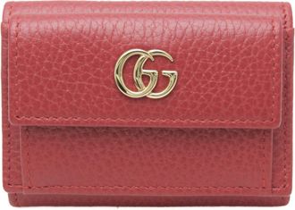 Gucci Red Color Leather Wallet (Tri-Fold) (Pre-Owned)