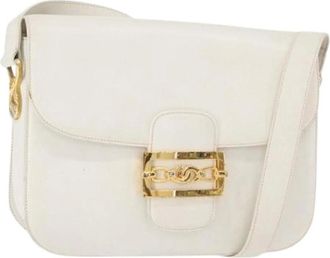 Celine Pre-owned Cross Body Bags, female, White, Size: ONE SIZE Pre-owned Leather Cross Body Bag