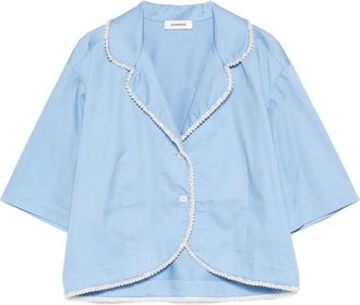 Sandro beaded collared shirt - women - Cotton - 1 - Blue