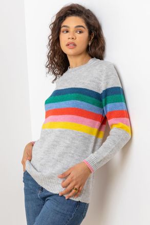 Roman Rainbow Stripe Print Jumper